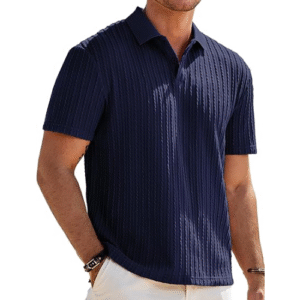 JMIERR Mens Casual Polo Shirt Summer Short Sleeve Vacation Button Beach Knit Stretchy Golf Shirts